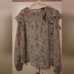 Long sleeve black/white top